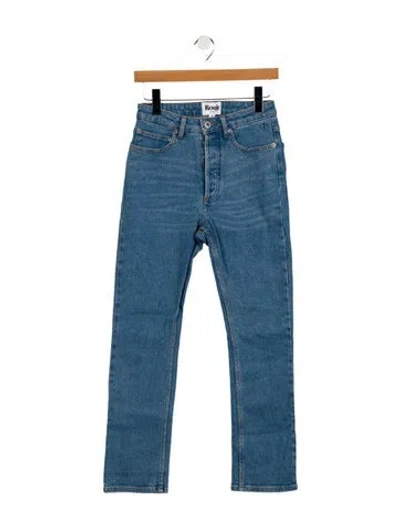 Pre-owned Rouje Mid-rise Straight Leg Jeans In Blue