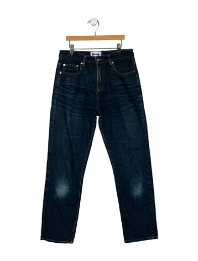 Pre-owned Rouje Mid-rise Straight Leg Jeans In Blue