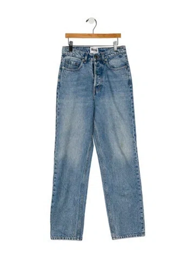 Pre-owned Rouje Mid-rise Straight Leg Jeans In Blue