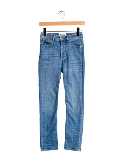 Pre-owned Rouje Mid-rise Straight Leg Jeans In Blue