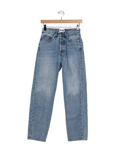 Pre-owned Rouje Mid-rise Straight Leg Jeans In Blue