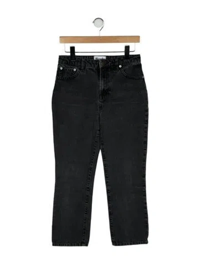 Pre-owned Rouje Mid-rise Straight Leg Jeans In Gray