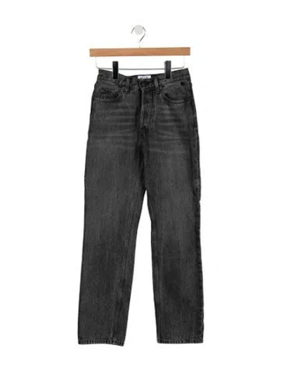 Pre-owned Rouje Mid-rise Straight Leg Jeans In Gray