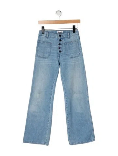 Pre-owned Rouje Mid-rise Wide Leg Jeans In Blue