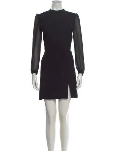 Pre-owned Rouje Mock Neck Mini Dress In Black