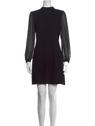 Pre-owned Rouje Mock Neck Mini Dress In Black
