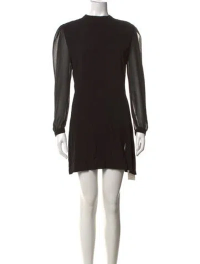 Pre-owned Rouje Mock Neck Mini Dress In Black