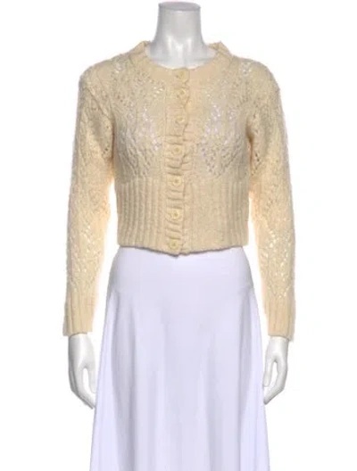 Pre-owned Rouje Mohair Crew Neck Sweater In Neutral