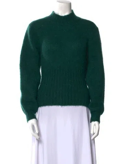 Pre-owned Rouje Mohair Mock Neck Sweater In Green