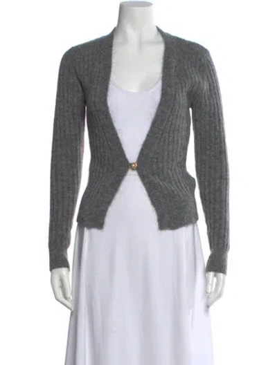 Pre-owned Rouje Open Front Sweater In Gray