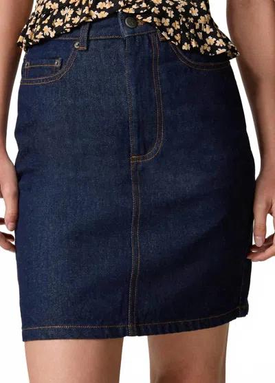 Rouje Paris Denisette Denim Skirt In Brut In Blue