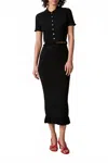 Rouje Paris Javotte Compact Knit Pencil Skirt In Noir In Black
