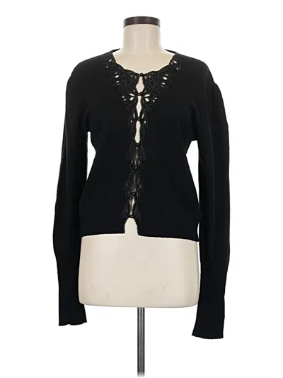 Pre-owned Rouje Paris Wool Cardigan Sweater In Black