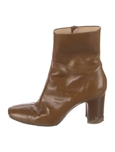 Pre-owned Rouje Patent Leather Boots In Brown