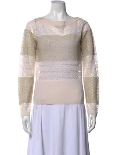 Pre-owned Rouje Patterned Bateau Neckline Top In Neutrals