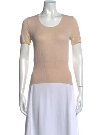 Pre-owned Rouje Patterned Crew Neck Top In Neutrals/pink