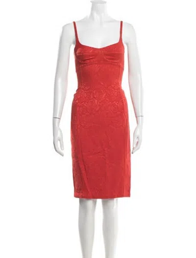 Pre-owned Rouje Patterned Knee-length Dress In Red