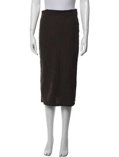 Pre-owned Rouje Patterned Midi Length Skirt In Brown