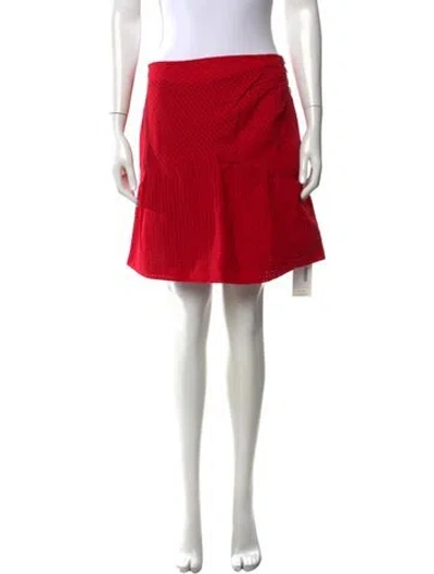 Pre-owned Rouje Patterned Mini Skirt In Red