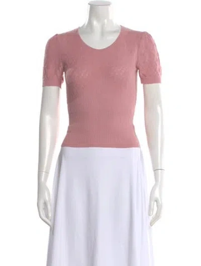 Pre-owned Rouje Patterned V-neck Top In Pink