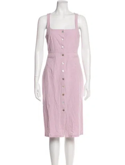 Pre-owned Rouje Plaid Print Midi Length Dress W/ Tags In Purple