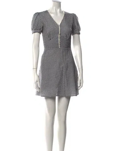 Pre-owned Rouje Plaid Print Mini Dress In Black