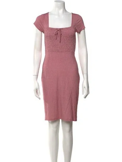 Pre-owned Rouje Plaid Print Mini Dress In Pink