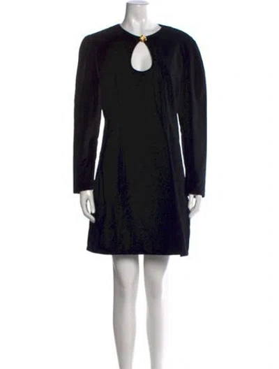Pre-owned Rouje Plunge Neckline Mini Dress In Black