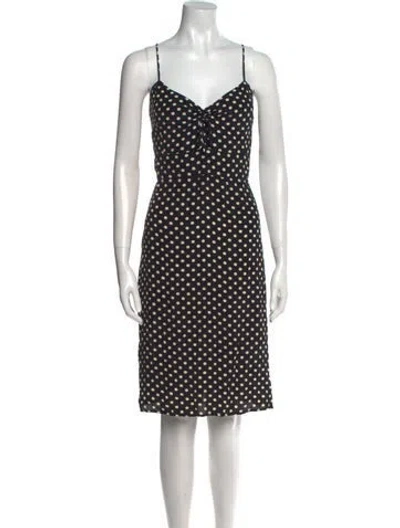 Pre-owned Rouje Polka Dot Print Knee-length Dress In Yellow
