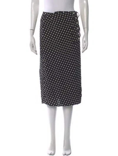 Pre-owned Rouje Polka Dot Print Knee-length Skirt In Black