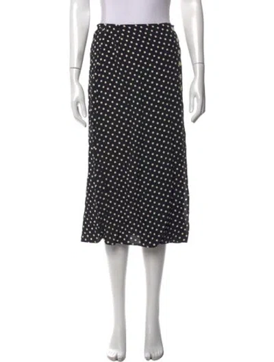 Pre-owned Rouje Polka Dot Print Midi Length Skirt In Black
