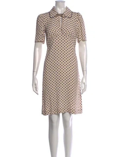 Pre-owned Rouje Polka Dot Print Mini Dress In Neutrals