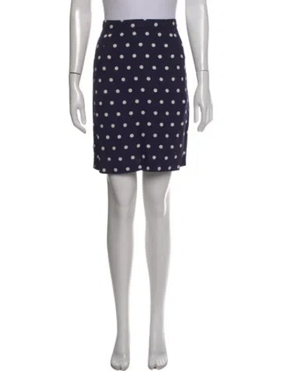 Pre-owned Rouje Polka Dot Print Mini Skirt In Blue