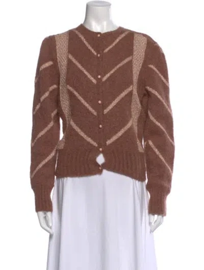 Pre-owned Rouje Printed Crew Neck Sweater In Brown