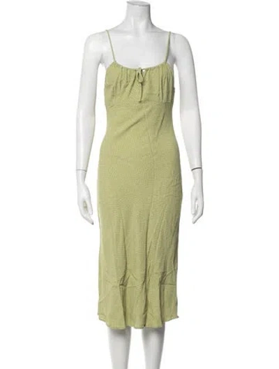 Pre-owned Rouje Printed Midi Length Dress In Green