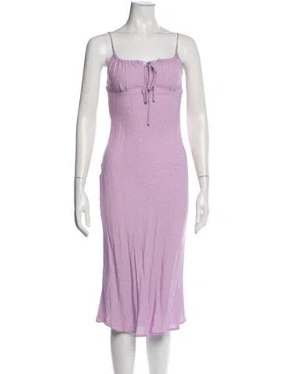 Pre-owned Rouje Printed Midi Length Dress In Purple