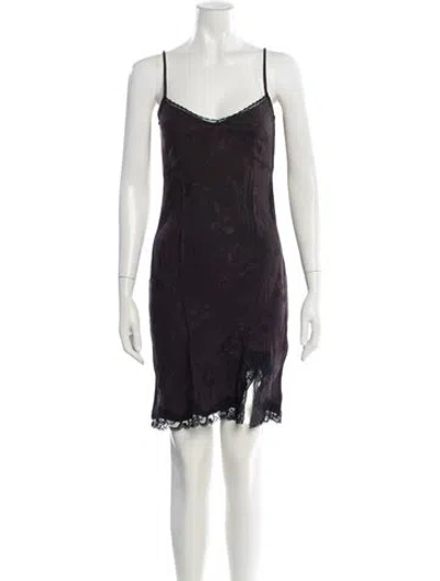 Pre-owned Rouje Printed Mini Dress In Black