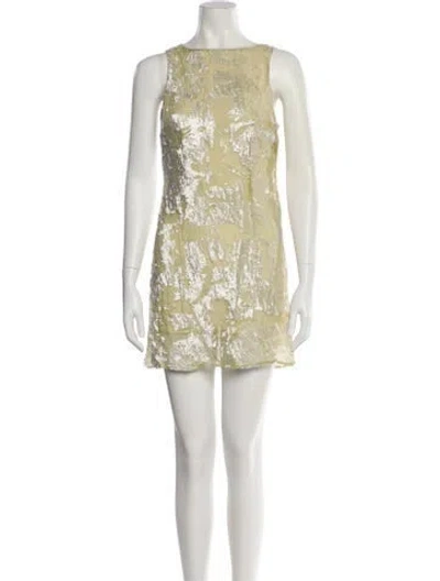 Pre-owned Rouje Printed Mini Dress In Green