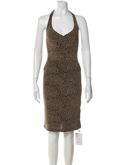 Pre-owned Rouje Printed Mini Dress W/ Tags In Brown