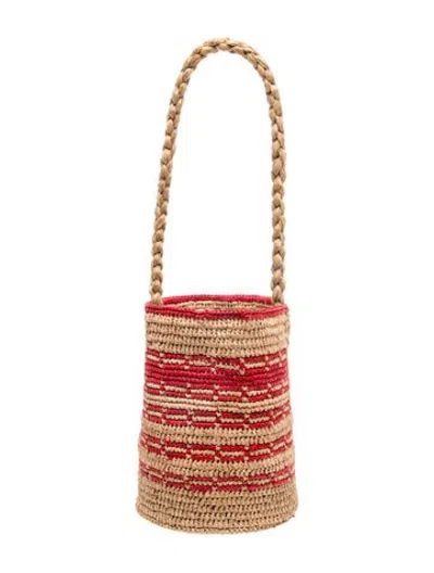 Pre-owned Rouje Raffia Bucket Bag In Neutrals