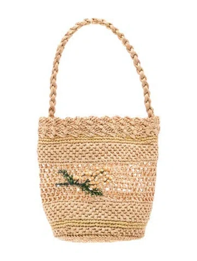 Pre-owned Rouje Raffia Top Handle Bag In Neutral