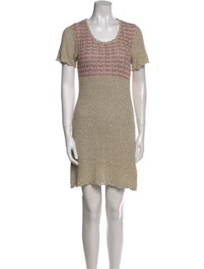Pre-owned Rouje Scoop Neck Mini Dress In Neutral