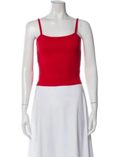 Pre-owned Rouje Scoop Neck Sleeveless Crop Top In Red