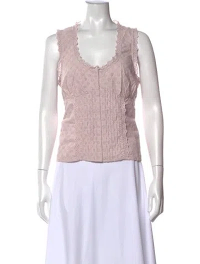 Pre-owned Rouje Scoop Neck Sleeveless Top In Pink