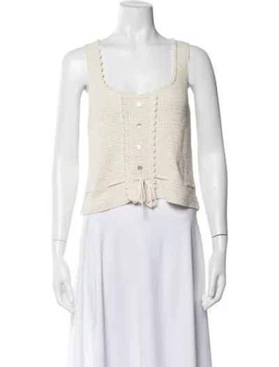 Pre-owned Rouje Scoop Neck Sleeveless Top In White