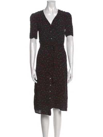 Pre-owned Rouje Silk Knee-length Dress In Black