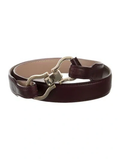 Pre-owned Rouje Skinny Leather Waist Belt In Purple