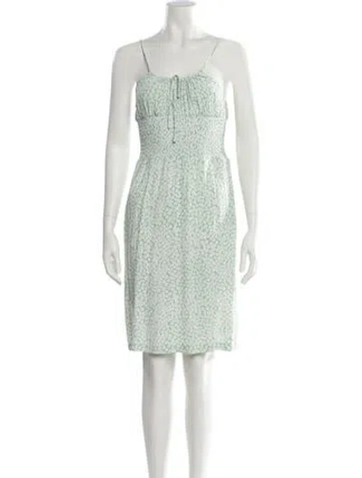 Pre-owned Rouje Square Neckline Knee-length Dress In Green