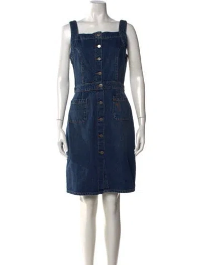 Pre-owned Rouje Square Neckline Knee-length Dress W/ Tags In Blue
