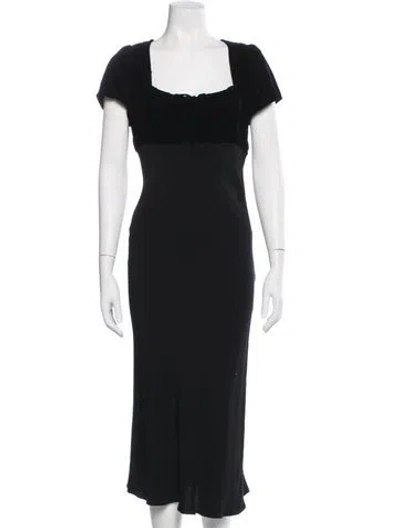 Pre-owned Rouje Square Neckline Long Dress In Black